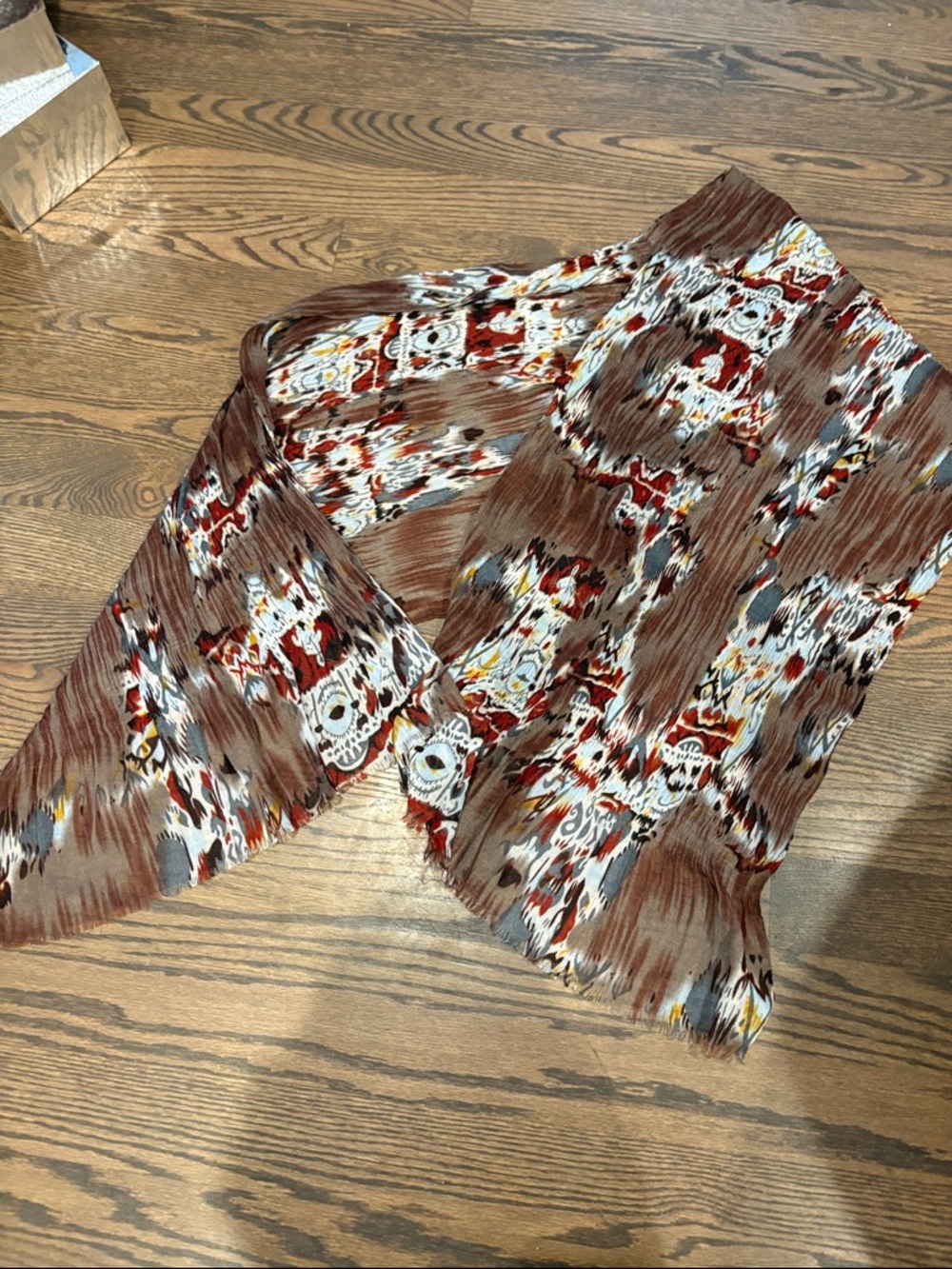 Lightweight Brown Patterned Women's Scarf